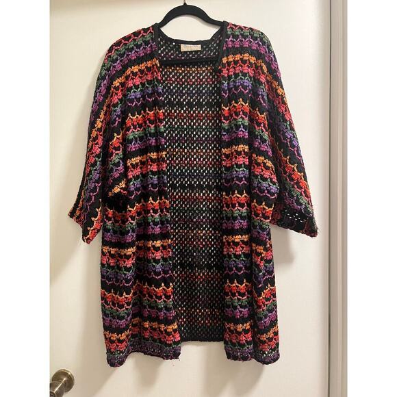 Oscar De La Renta Vintage Ribbon Rainbow Cardigan Sz M - Picture 4 of 6